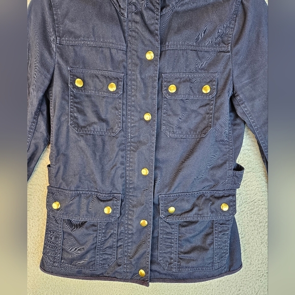 J. Crew Womens Navy Relaxed Boyfriend Field Jacket Sz XXS Pockets, Snaps - Picture 3 of 14